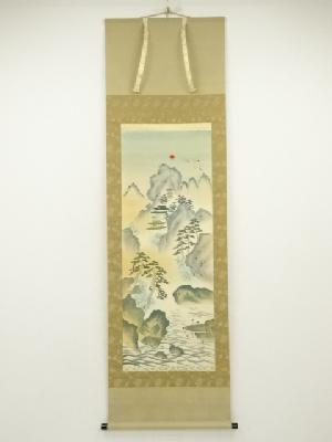 應石筆　蓬莱山　肉筆絹本掛軸